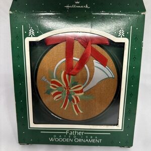 Hallmark Father Wooden Christmas Ornament 1986